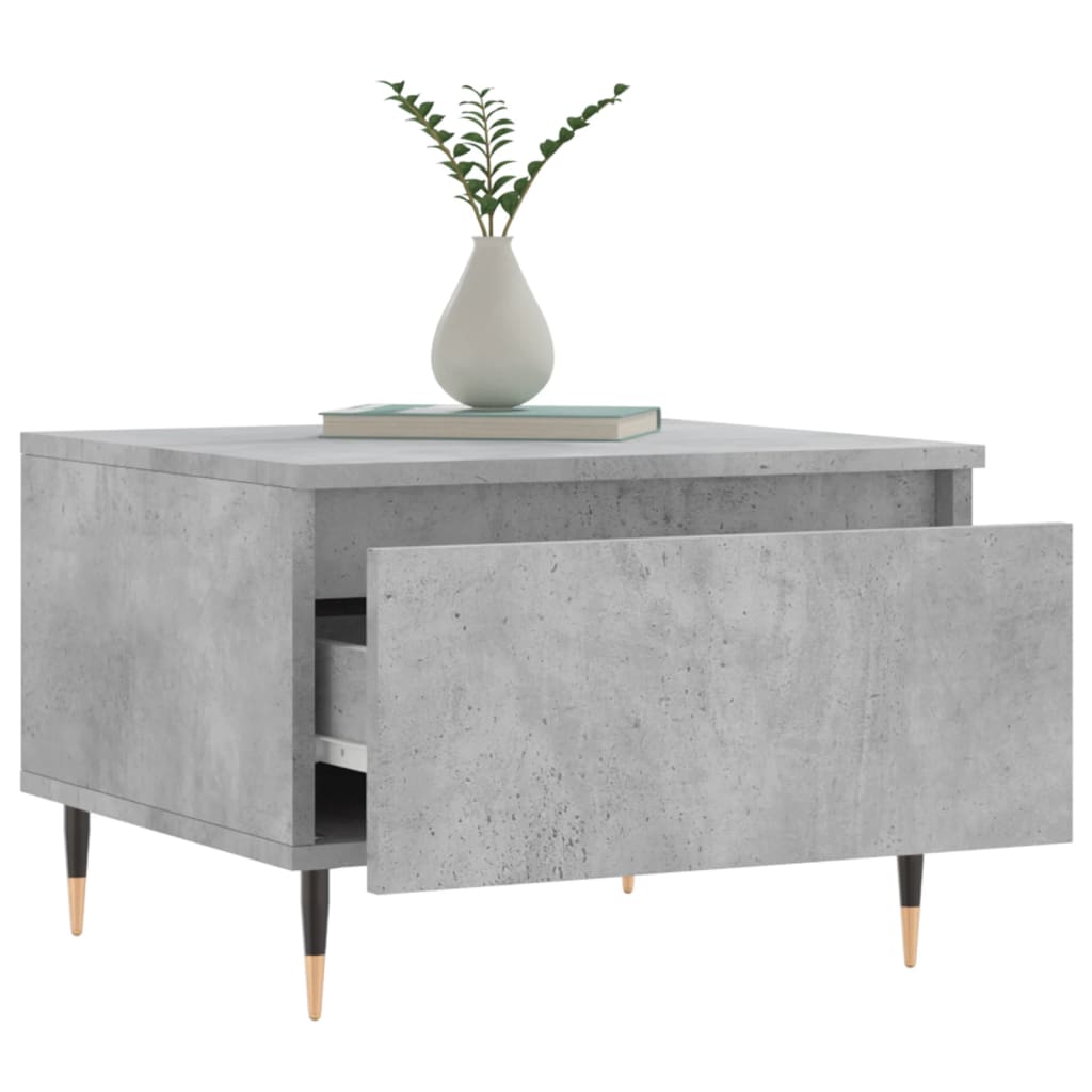 Coffee tables 2 pcs. Concrete grey 50x46x35 cm wood material