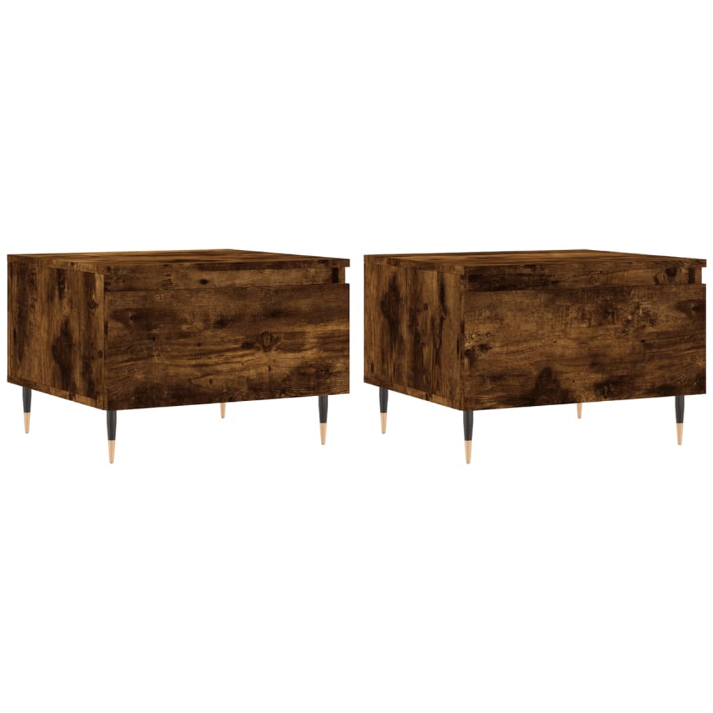 Coffee tables 2 pcs. Smoked oak 50x46x35 cm wood material