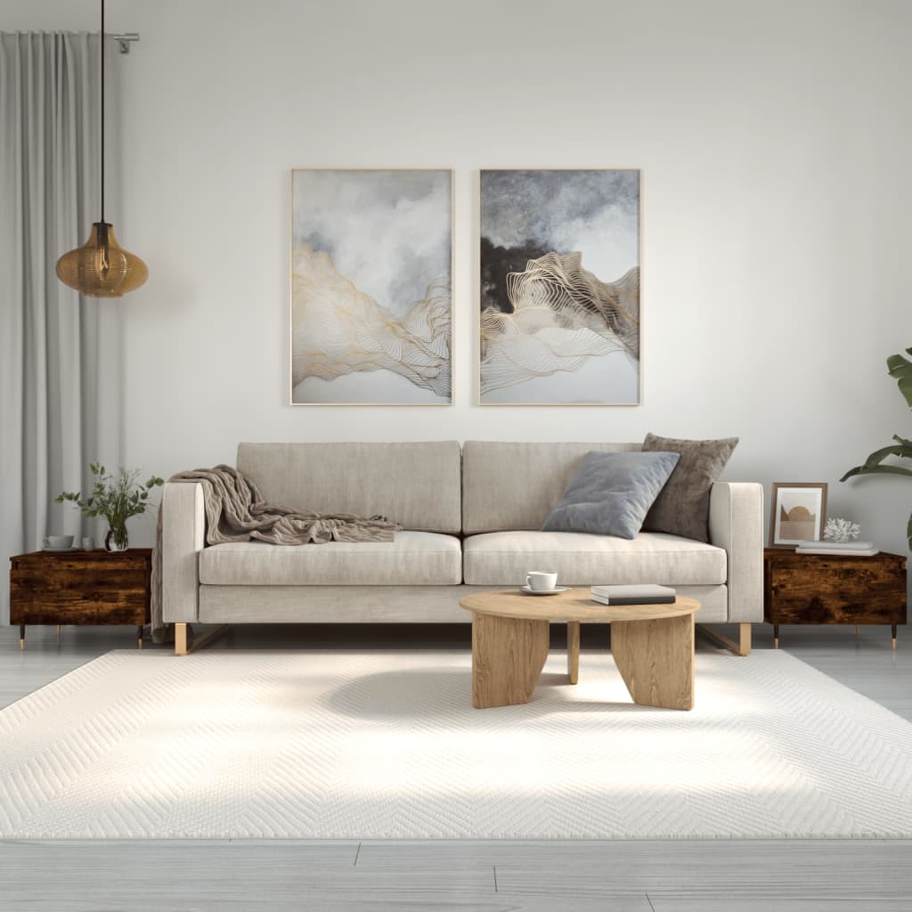 Coffee tables 2 pcs. Smoked oak 50x46x35 cm wood material