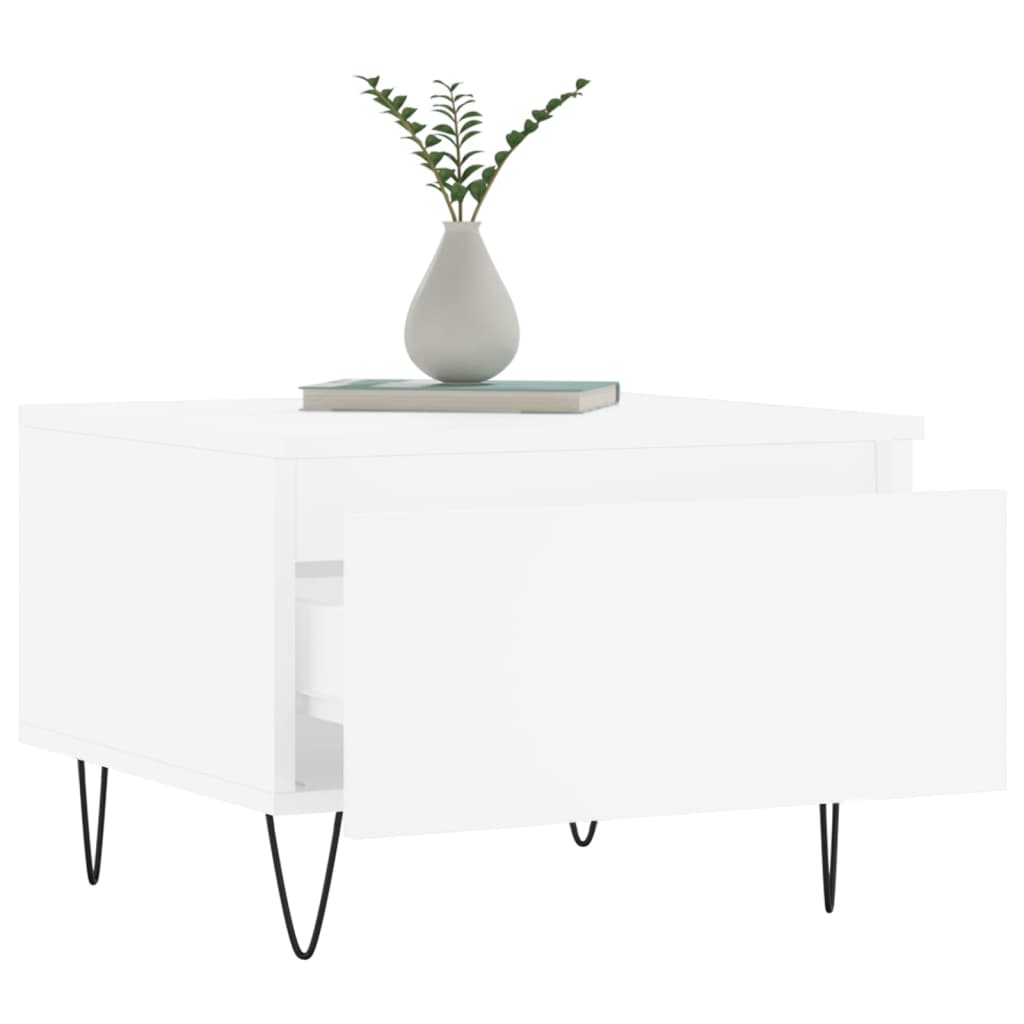 Coffee Tables 2 pcs. White 50x46x35 cm Wood Material