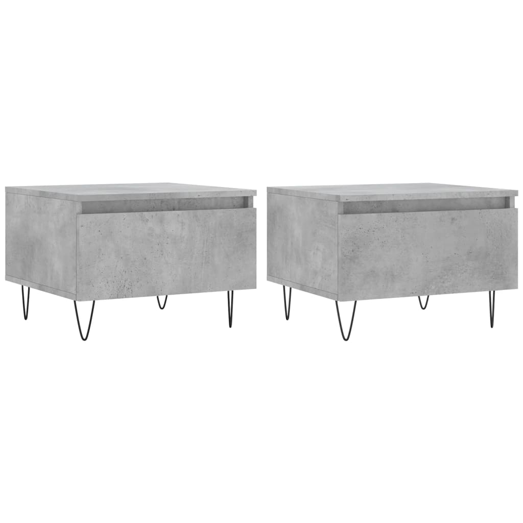 Coffee tables 2 pcs. Concrete grey 50x46x35 cm wood material