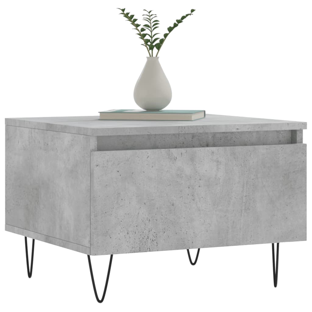 Coffee tables 2 pcs. Concrete grey 50x46x35 cm wood material