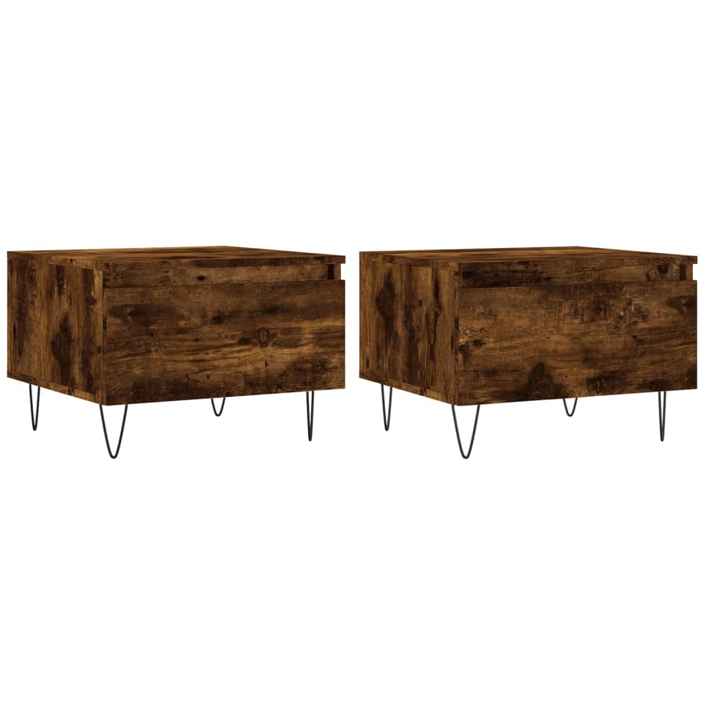 Coffee tables 2 pcs. Smoked oak 50x46x35 cm wood material