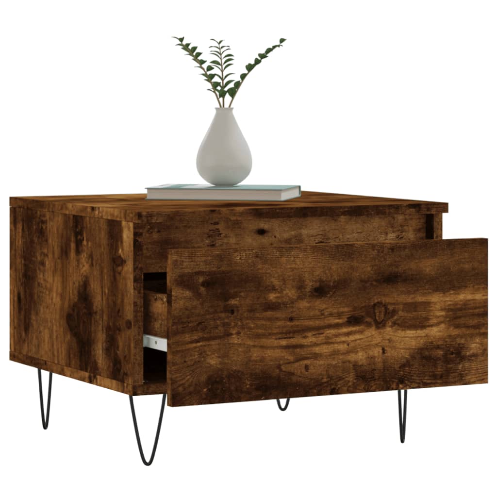 Coffee tables 2 pcs. Smoked oak 50x46x35 cm wood material