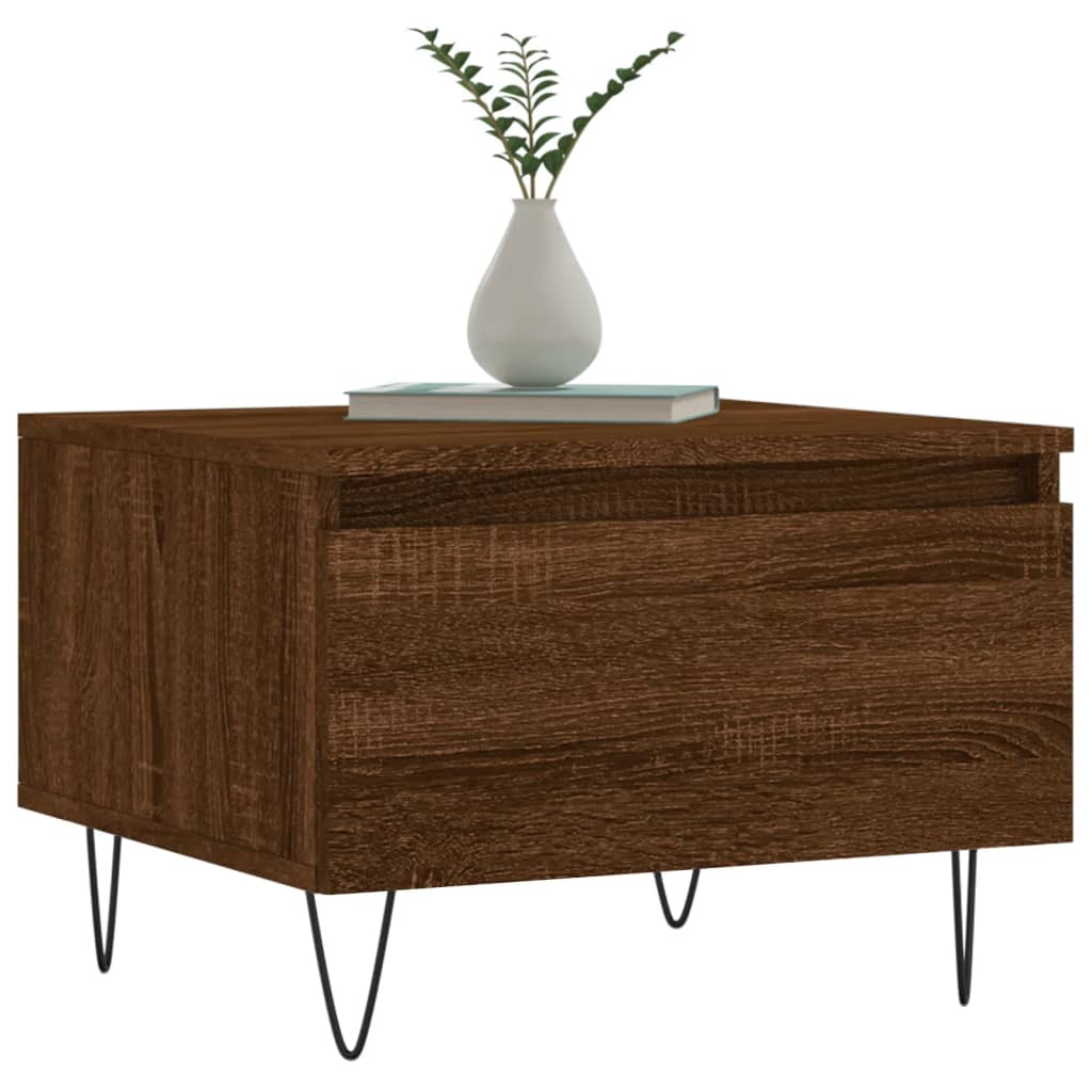 Coffee Tables 2 pcs. Brown Oak Look 50x46x35 cm Wood Material