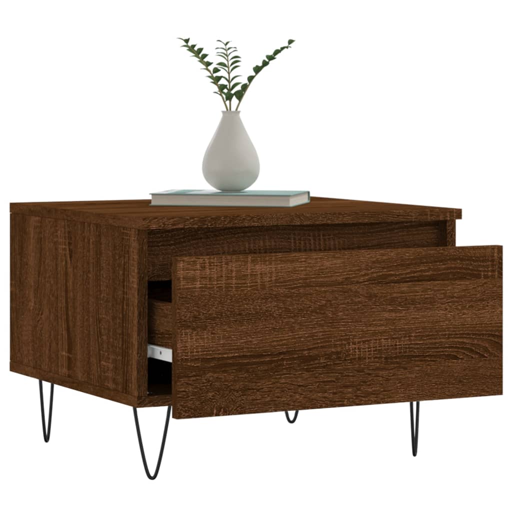 Coffee Tables 2 pcs. Brown Oak Look 50x46x35 cm Wood Material