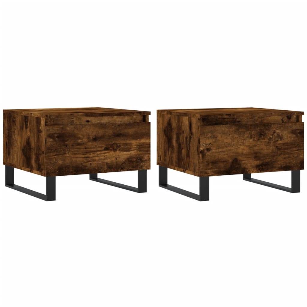 Coffee tables 2 pcs. Smoked oak 50x46x35 cm wood material