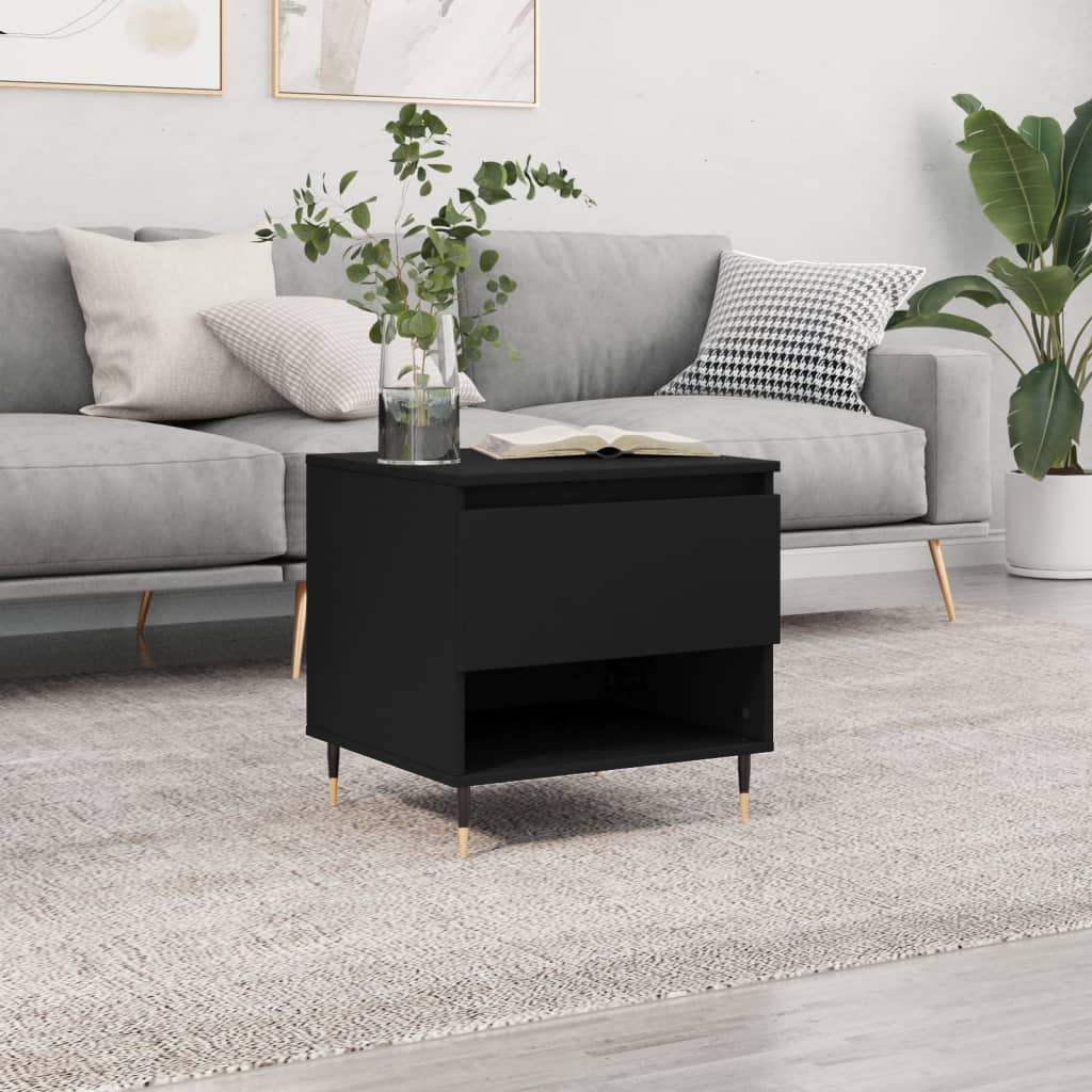 Coffee Table Black 50x46x50 cm Wood Material