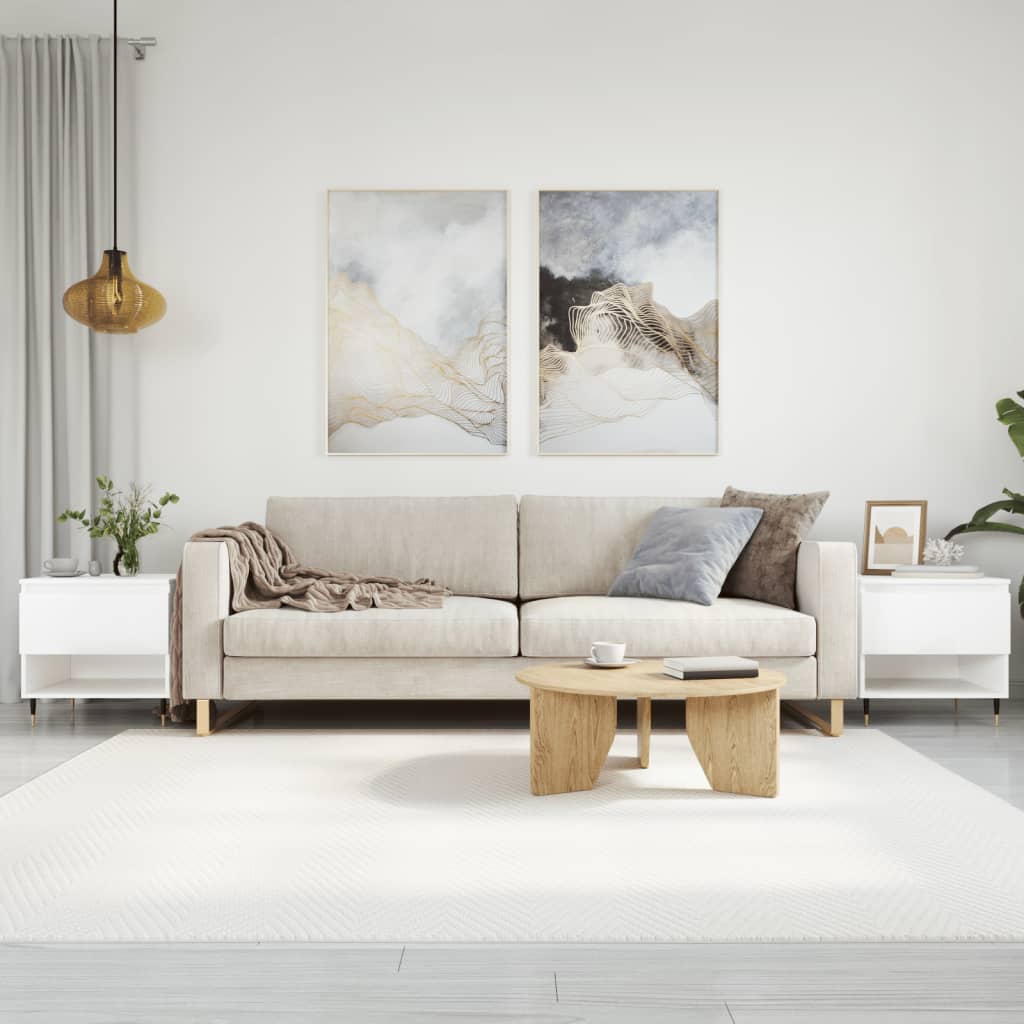 Coffee tables 2 pcs. High gloss white 50x46x50 cm wood material