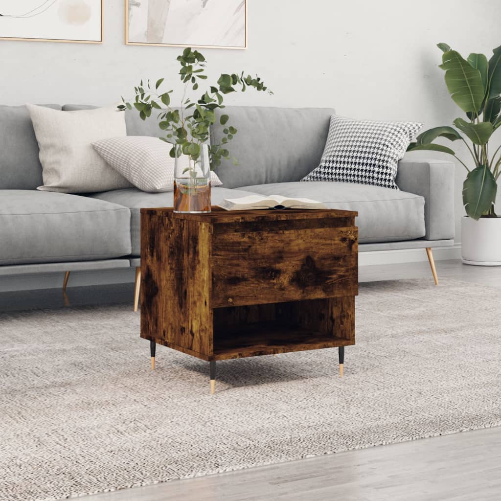 Coffee table smoked oak 50x46x50 cm wood material