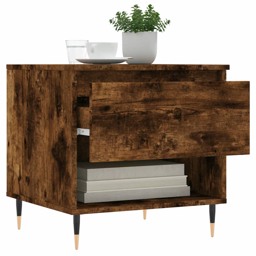 Coffee tables 2 pcs. Smoked oak 50x46x50 cm wood material