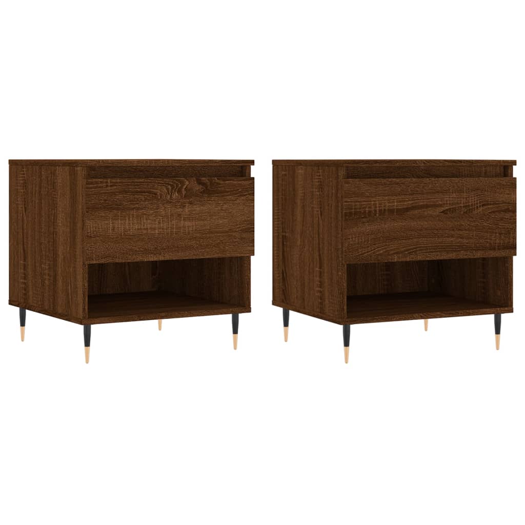 Coffee tables 2 pcs. Brown oak look 50x46x50 cm wood material