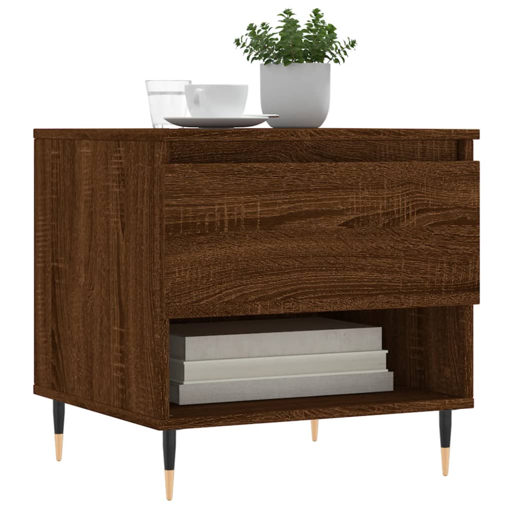 Coffee tables 2 pcs. Brown oak look 50x46x50 cm wood material