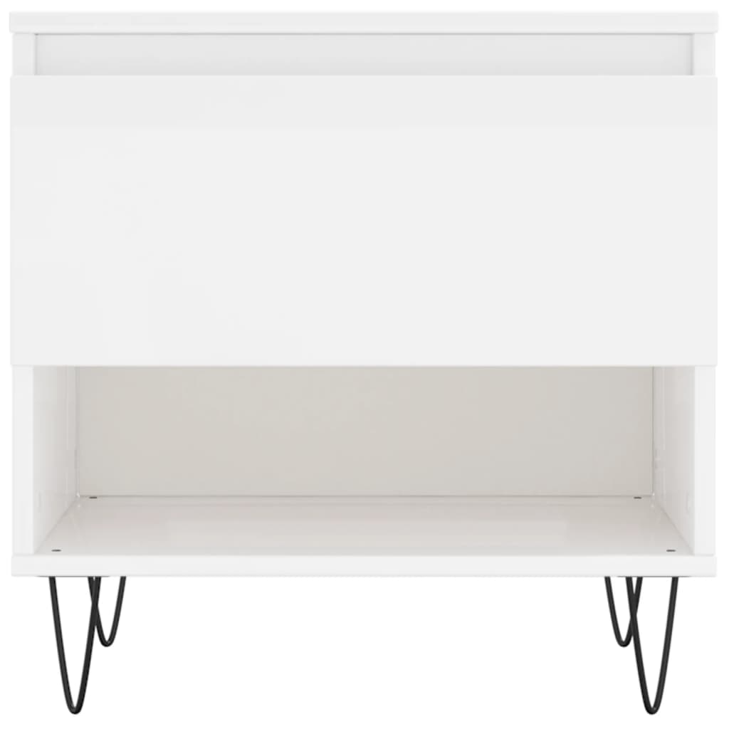 Coffee tables 2 pcs. High gloss white 50x46x50 cm wood material