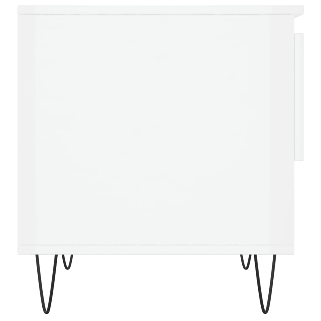Coffee tables 2 pcs. High gloss white 50x46x50 cm wood material