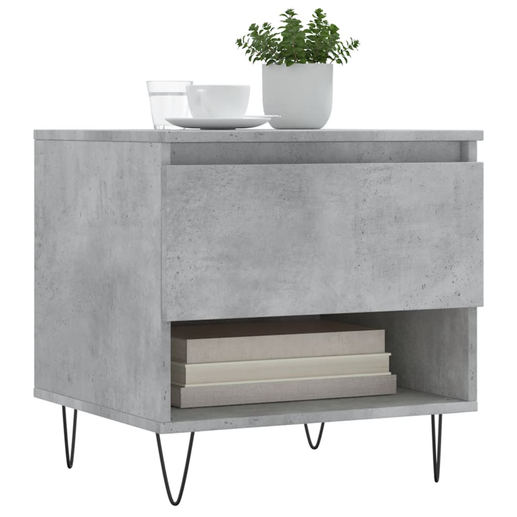 Coffee tables 2 pcs. Concrete grey 50x46x50 cm wood material