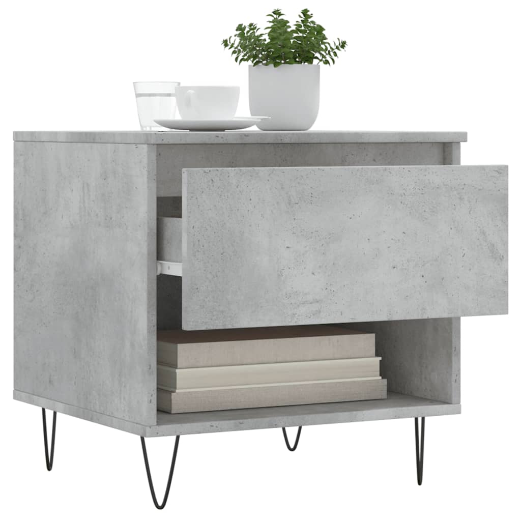 Coffee tables 2 pcs. Concrete grey 50x46x50 cm wood material