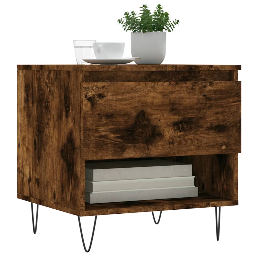 Coffee table smoked oak 50x46x50 cm wood material