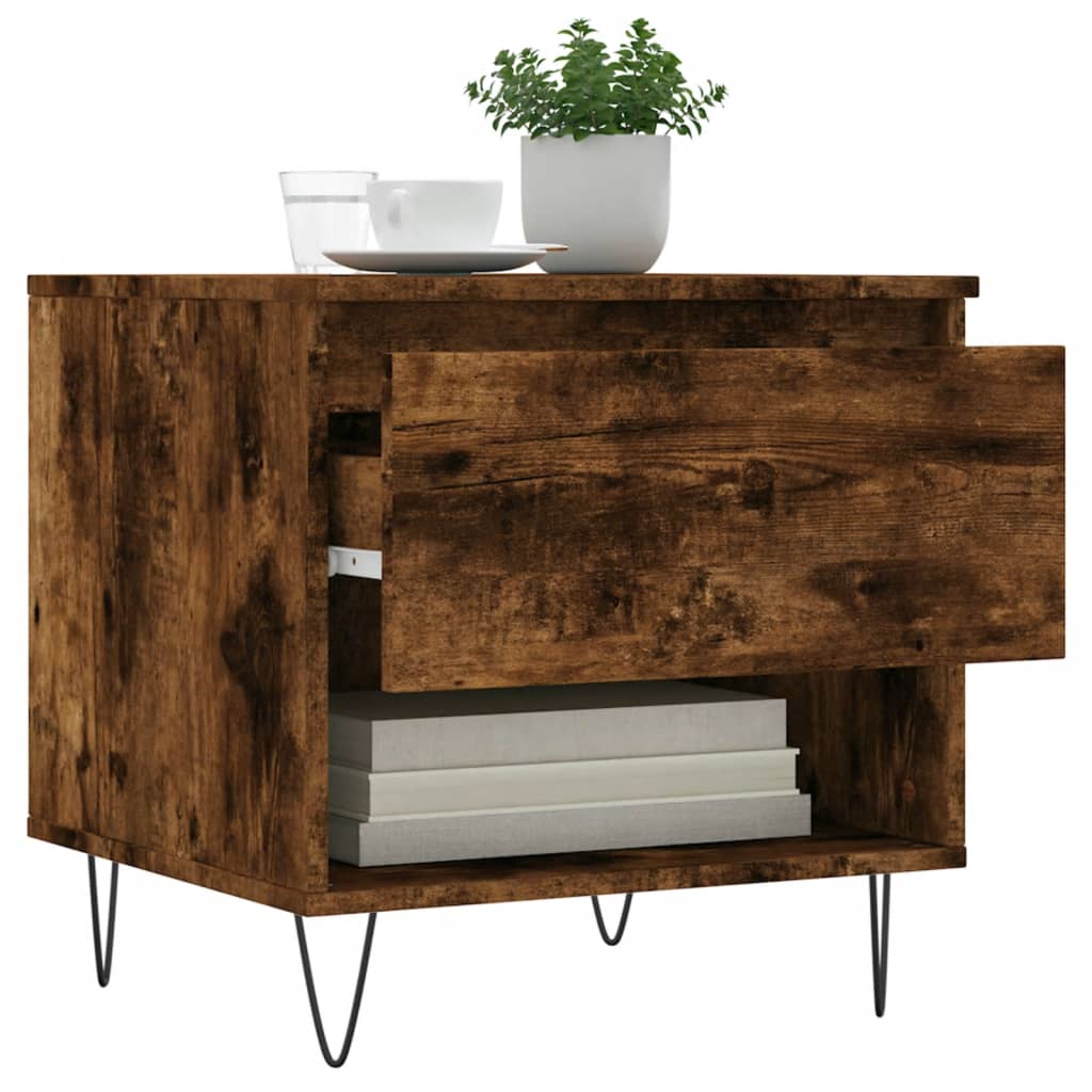 Coffee table smoked oak 50x46x50 cm wood material