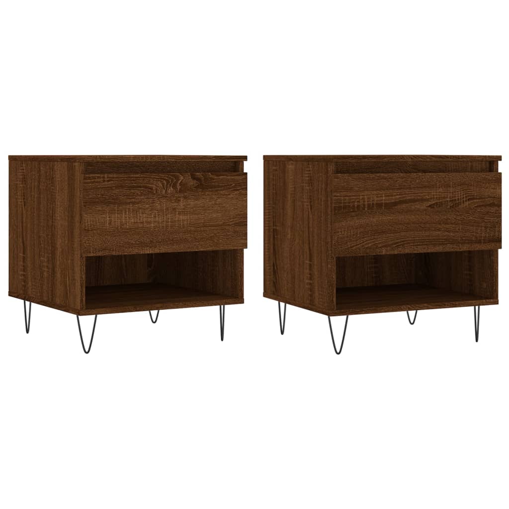 Coffee tables 2 pcs. Brown oak look 50x46x50 cm wood material