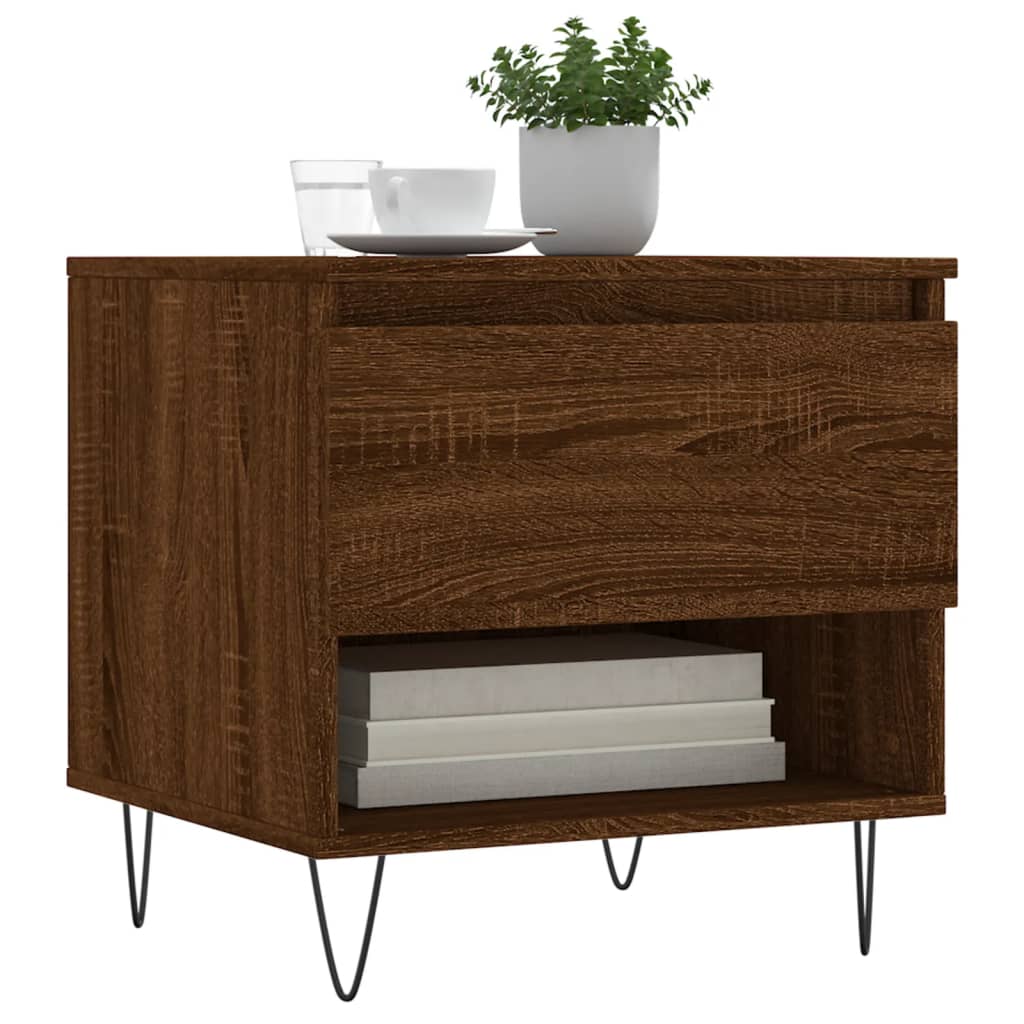 Coffee tables 2 pcs. Brown oak look 50x46x50 cm wood material