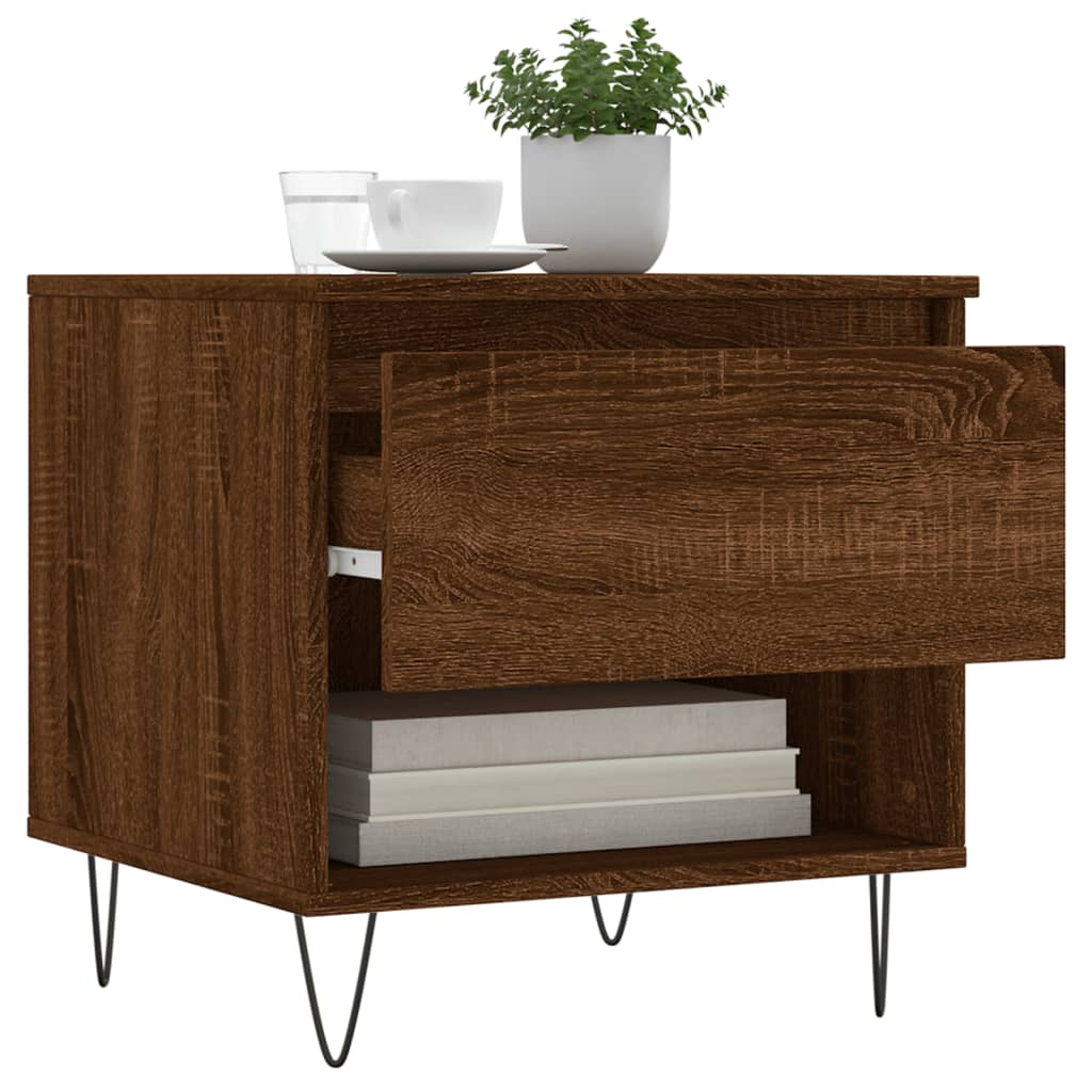 Coffee tables 2 pcs. Brown oak look 50x46x50 cm wood material