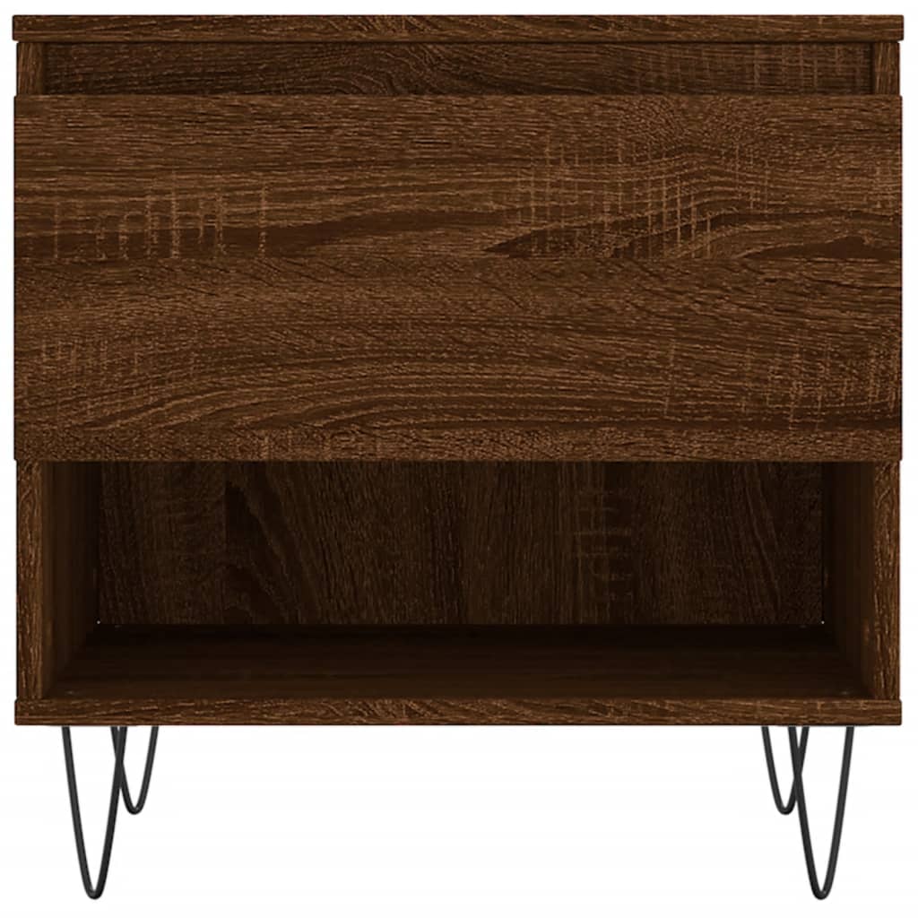 Coffee tables 2 pcs. Brown oak look 50x46x50 cm wood material
