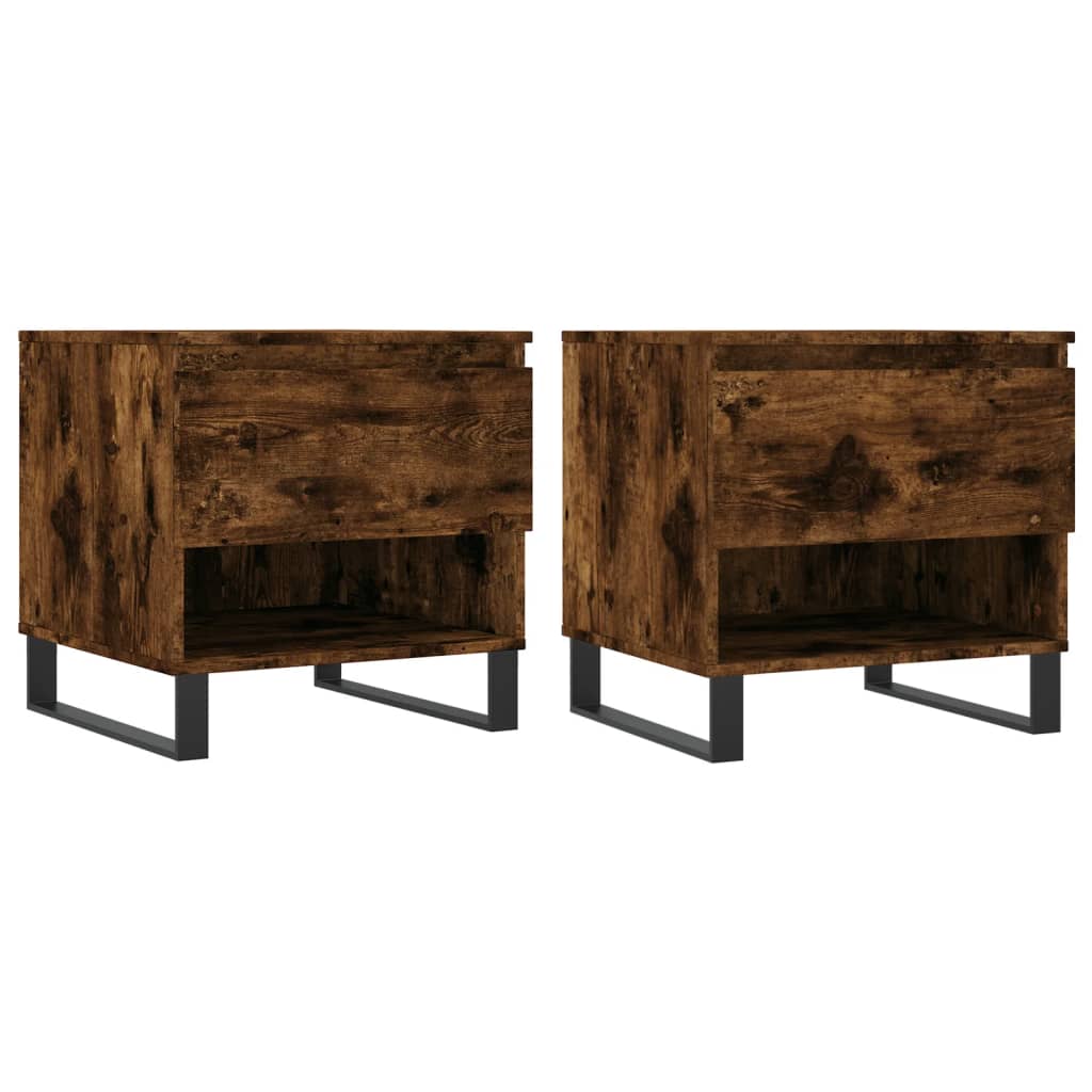 Coffee tables 2 pcs. Smoked oak 50x46x50 cm wood material