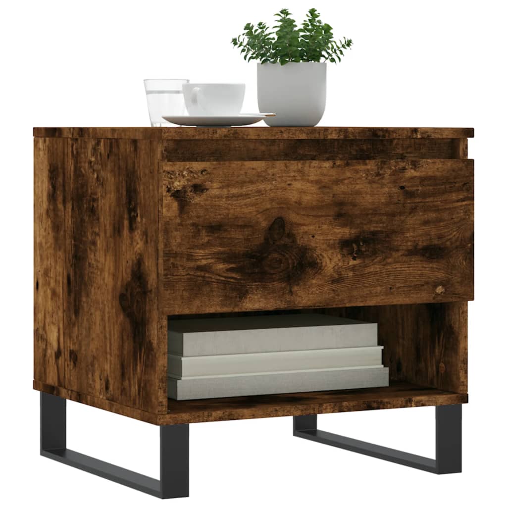 Coffee tables 2 pcs. Smoked oak 50x46x50 cm wood material