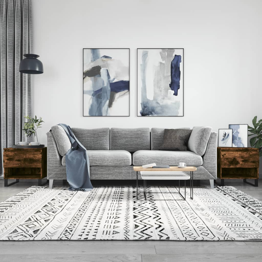 Coffee tables 2 pcs. Smoked oak 50x46x50 cm wood material