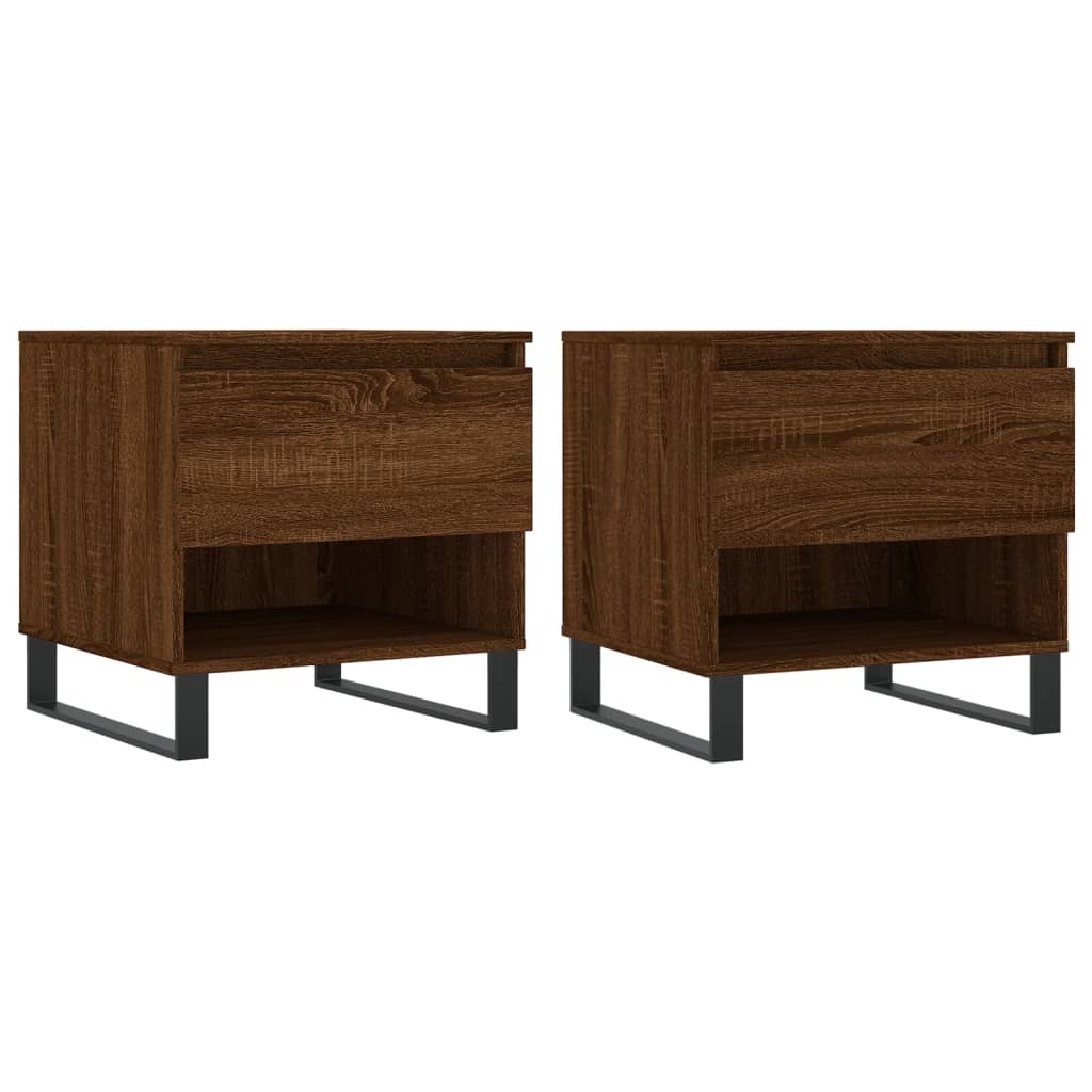 Coffee tables 2 pcs. Brown oak look 50x46x50 cm wood material