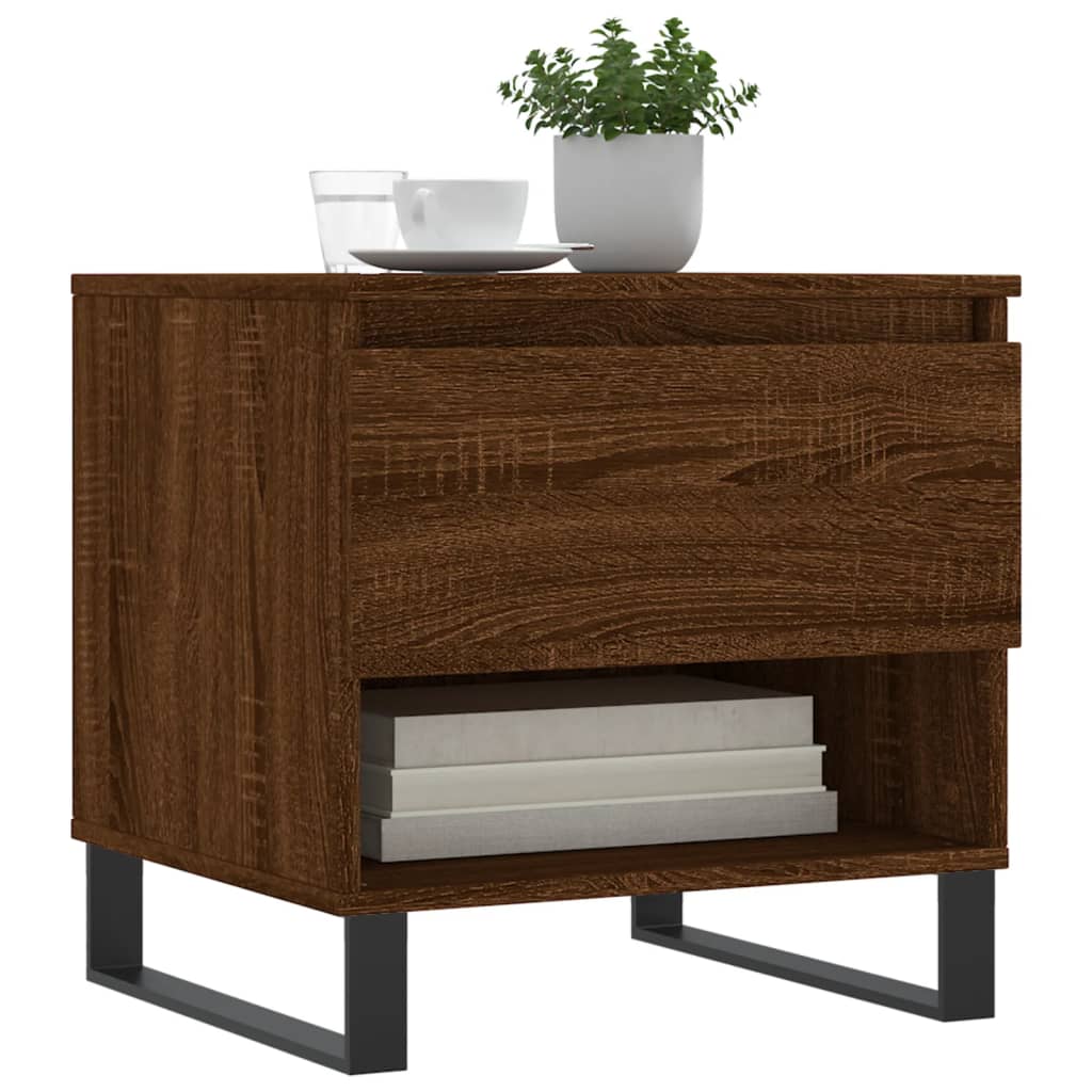 Coffee tables 2 pcs. Brown oak look 50x46x50 cm wood material