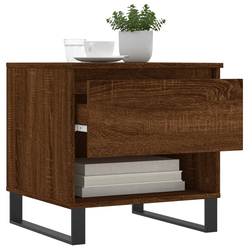 Coffee tables 2 pcs. Brown oak look 50x46x50 cm wood material