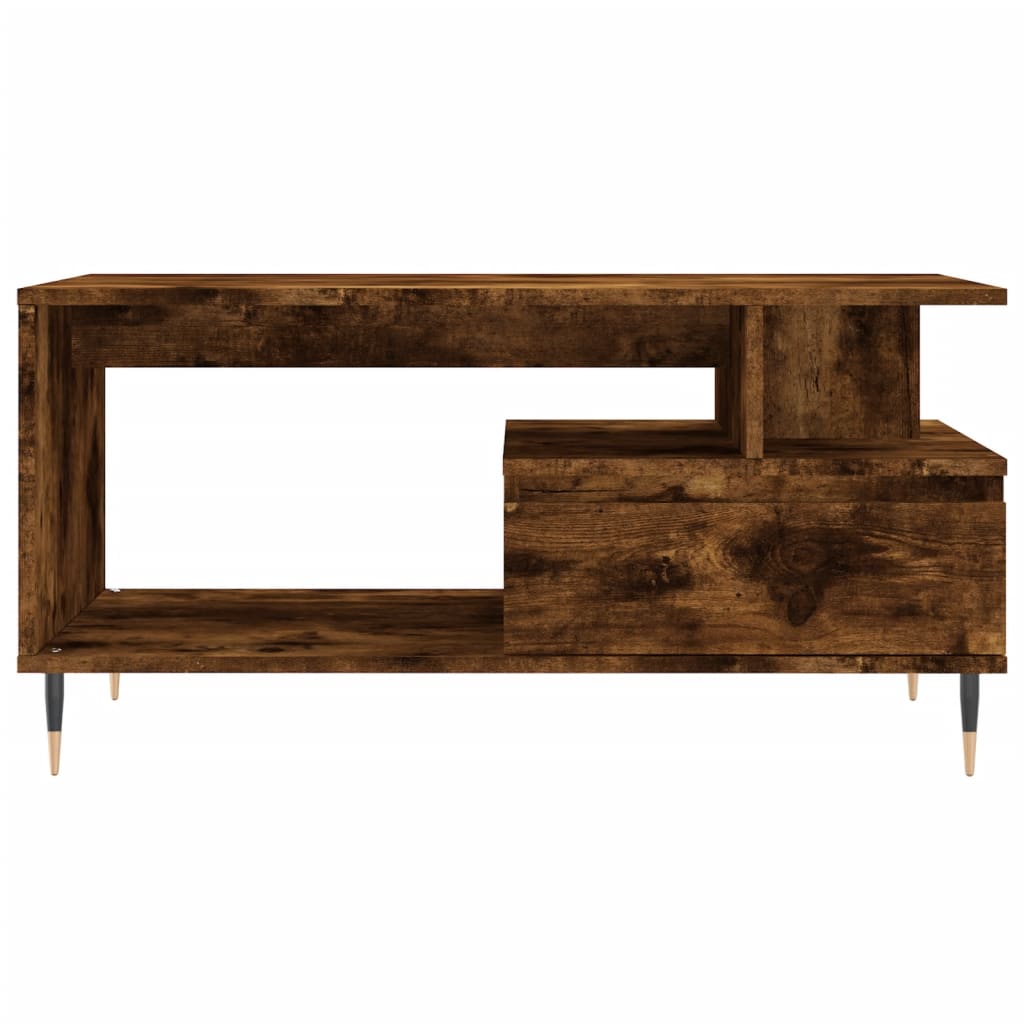 Coffee table smoked oak 90x49x45 cm wood material