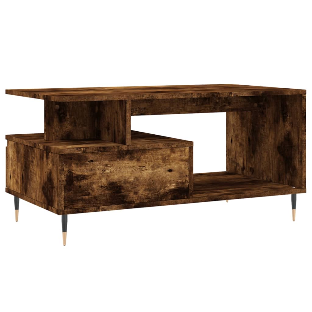 Coffee table smoked oak 90x49x45 cm wood material