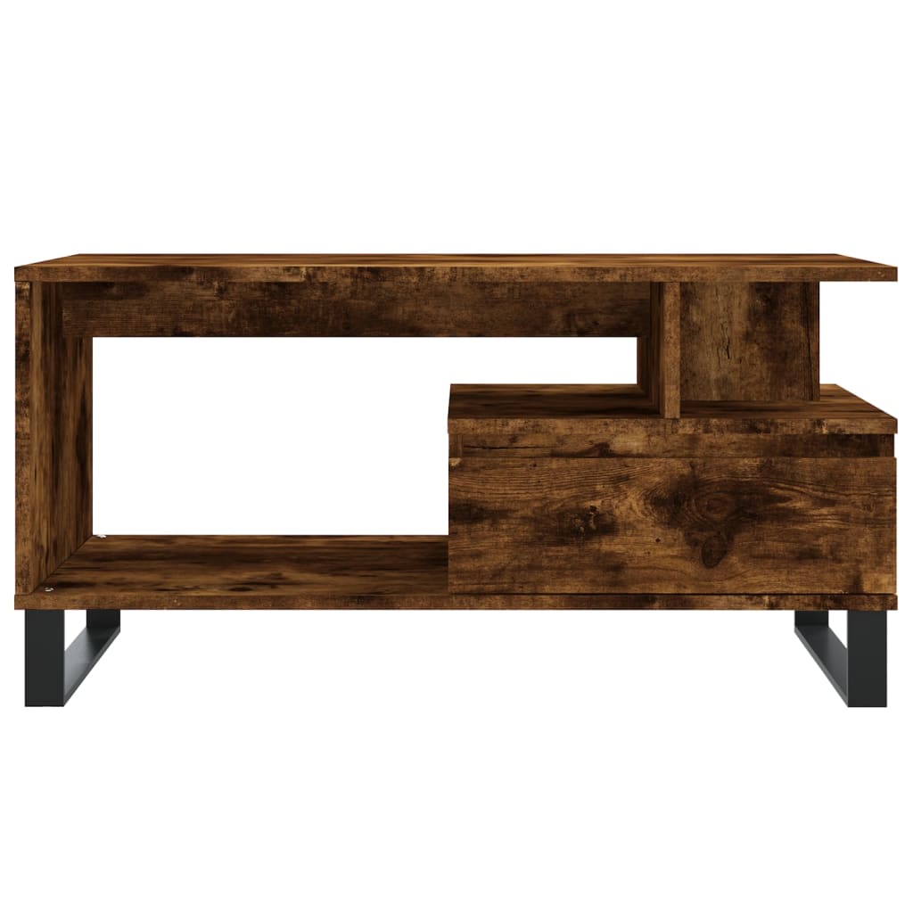 Coffee table smoked oak 90x49x45 cm wood material