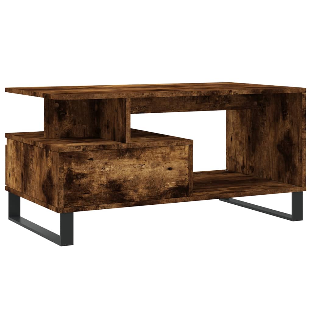 Coffee table smoked oak 90x49x45 cm wood material