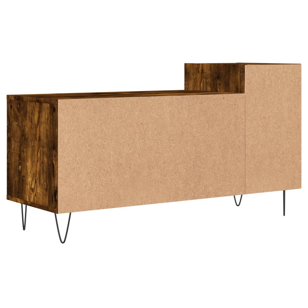 Meuble TV chêne fumé 100x35x55 cm matériau bois