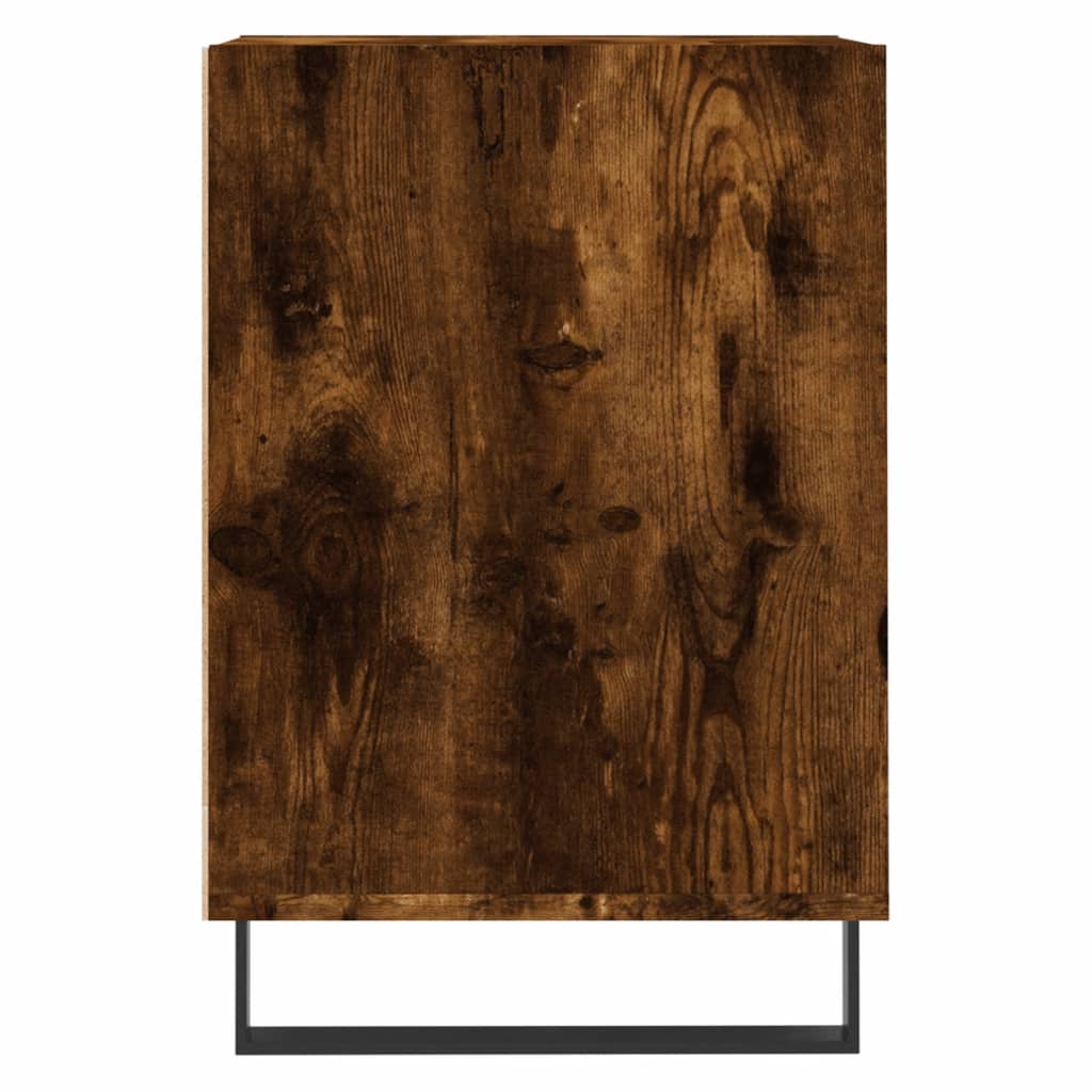 Meuble TV chêne fumé 100x35x55 cm matériau bois