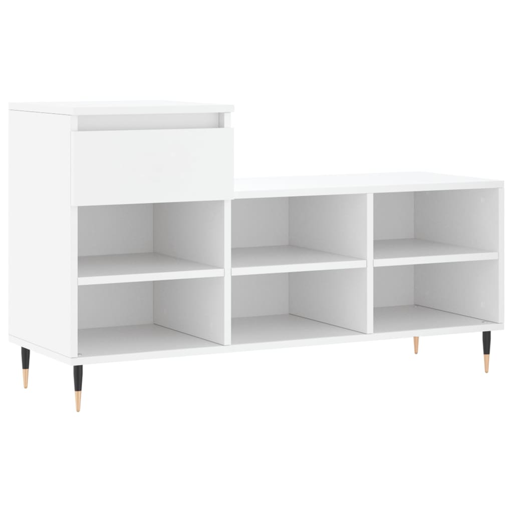 Étagère à chaussures blanc 102x36x60 cm en bois