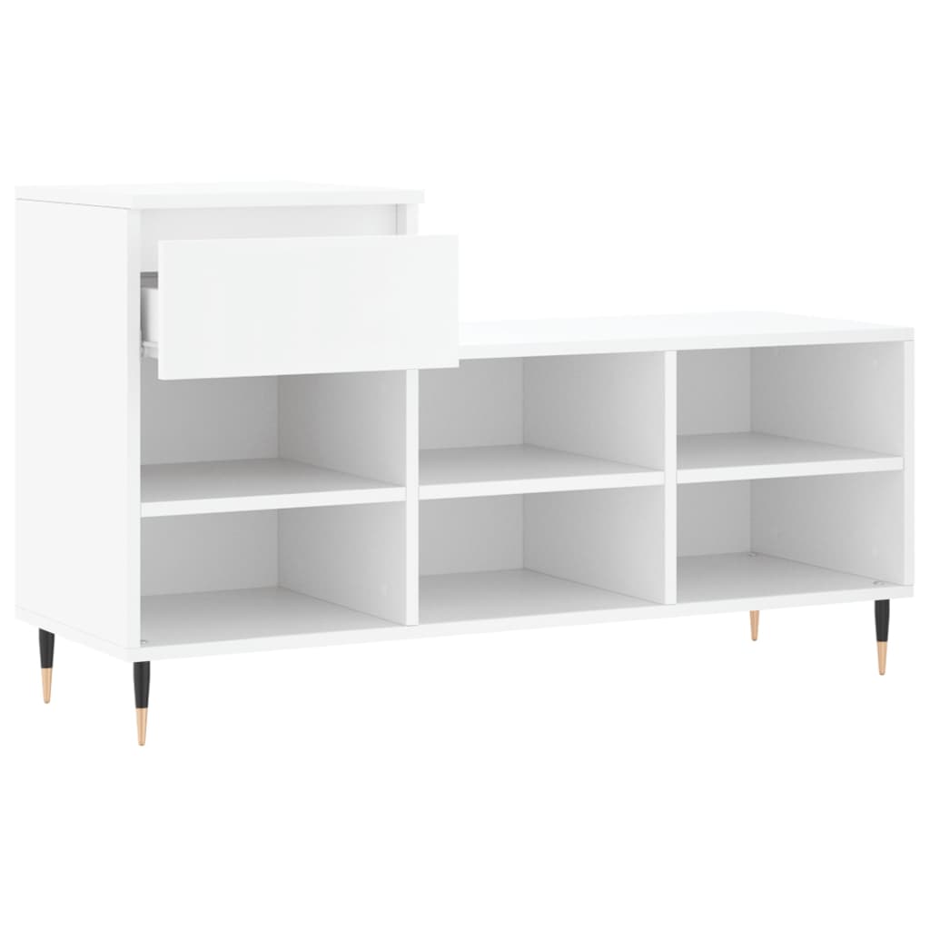 Étagère à chaussures blanc 102x36x60 cm en bois