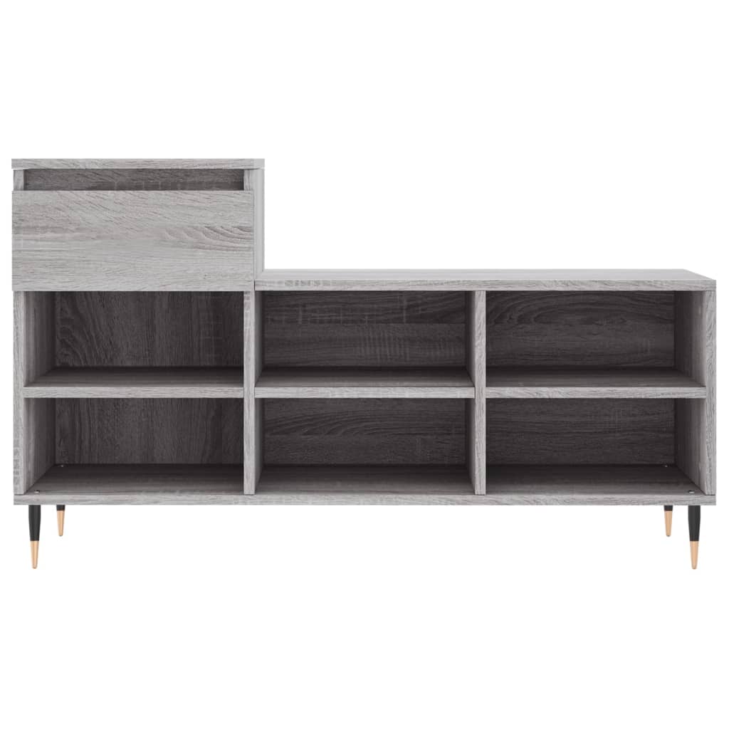 Étagère à chaussures gris Sonoma 102x36x60 cm en bois