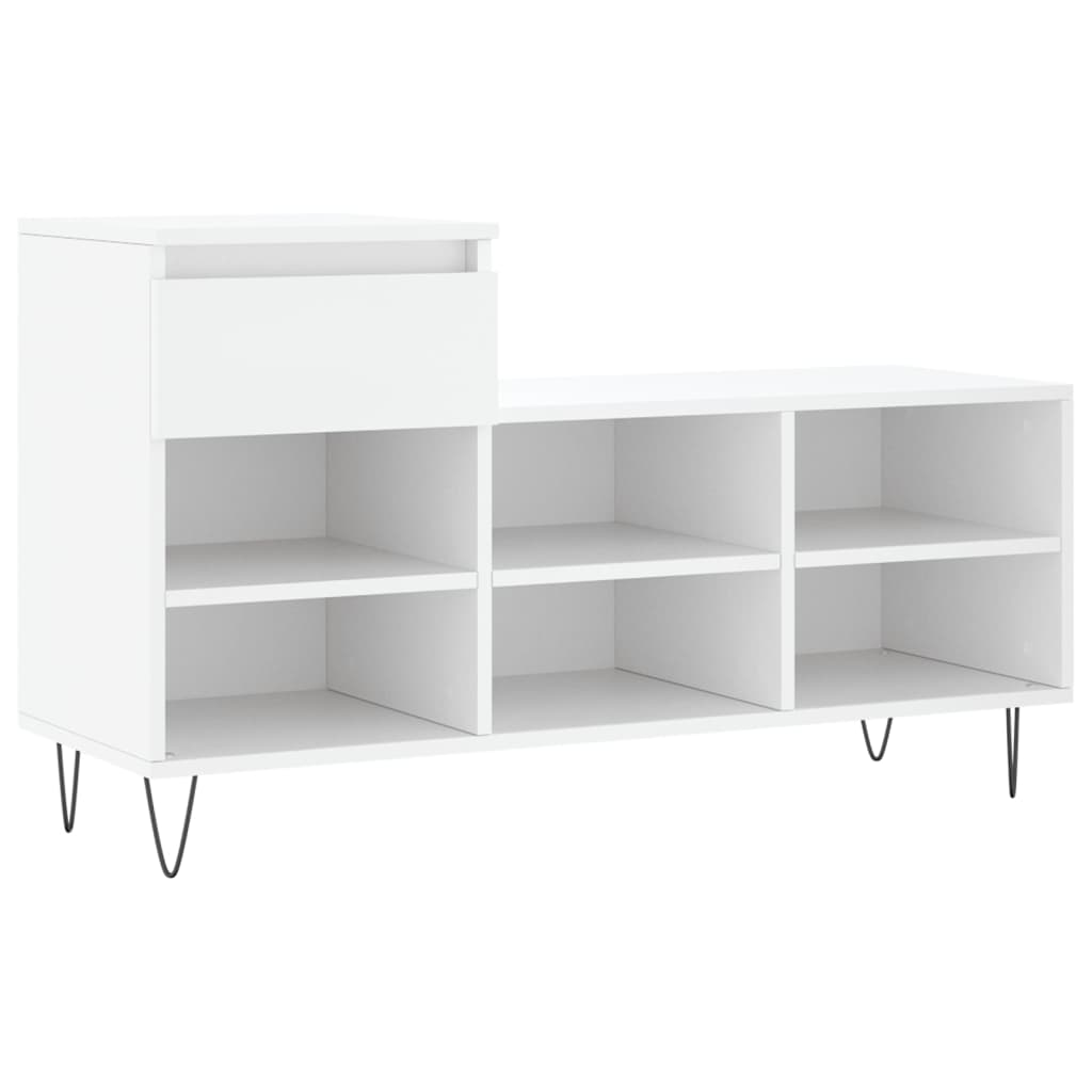 Étagère à chaussures blanc 102x36x60 cm en bois