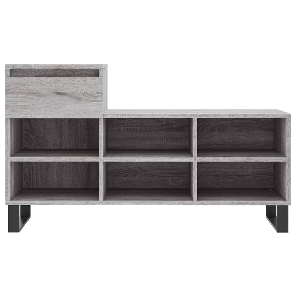 Étagère à chaussures gris Sonoma 102x36x60 cm en bois