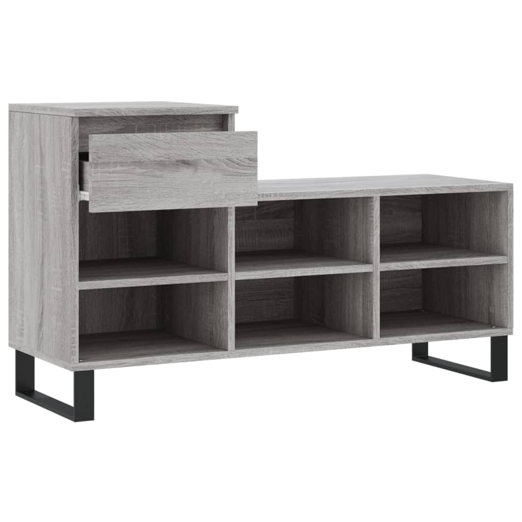 Étagère à chaussures gris Sonoma 102x36x60 cm en bois