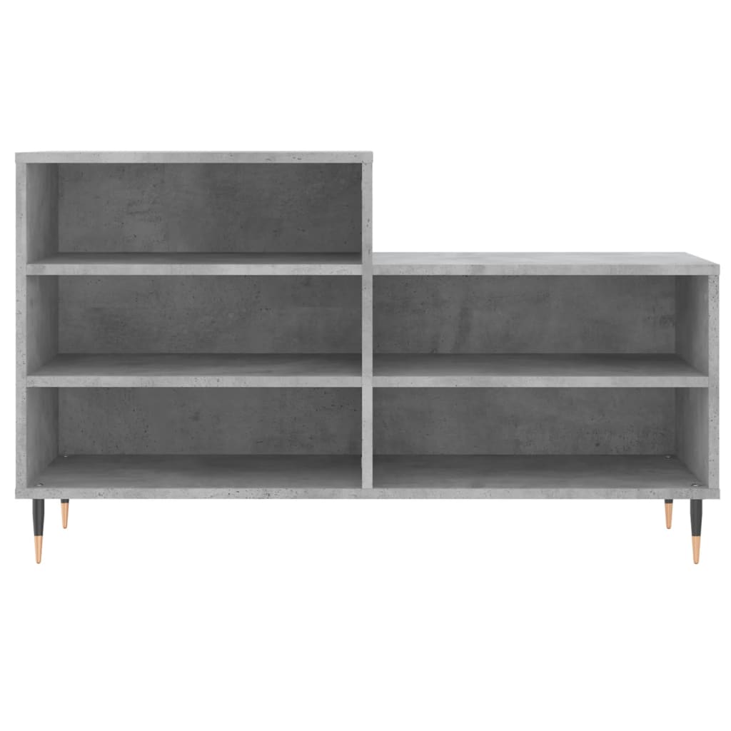 Étagère à chaussures gris béton 102x36x60 cm en bois