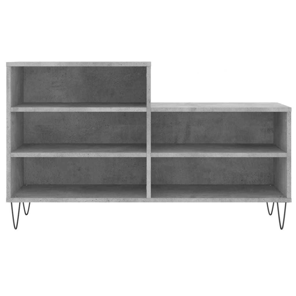 Étagère à chaussures gris béton 102x36x60 cm en bois