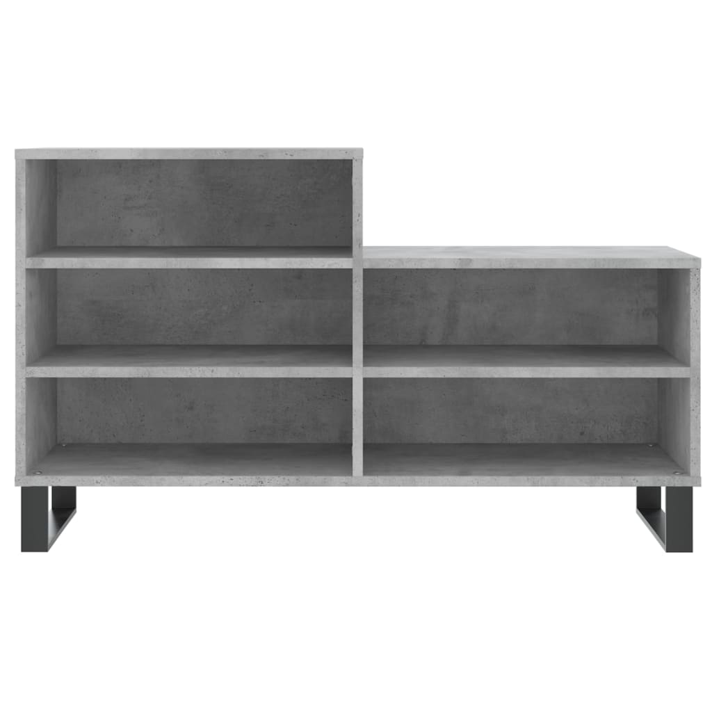 Étagère à chaussures gris béton 102x36x60 cm en bois