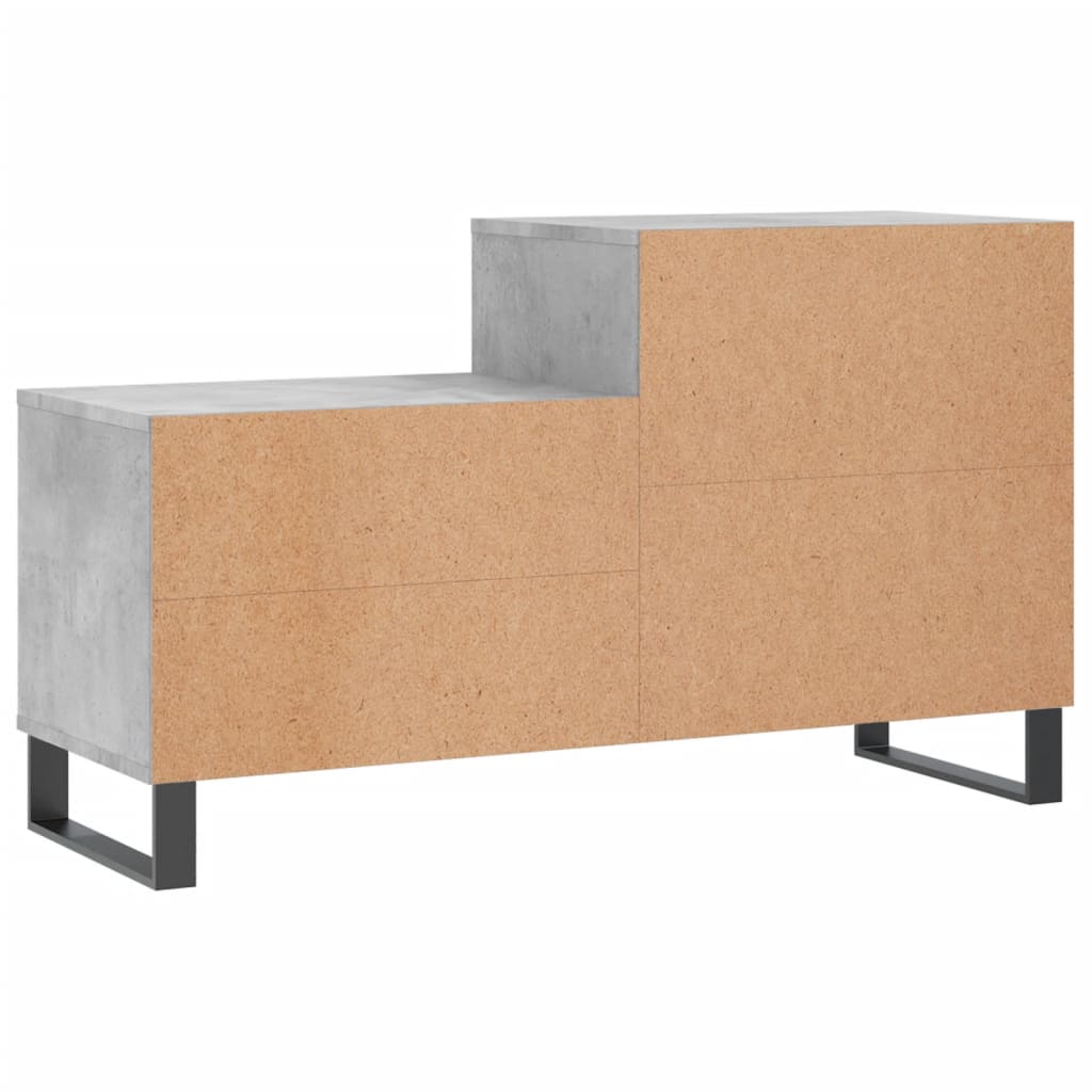 Étagère à chaussures gris béton 102x36x60 cm en bois
