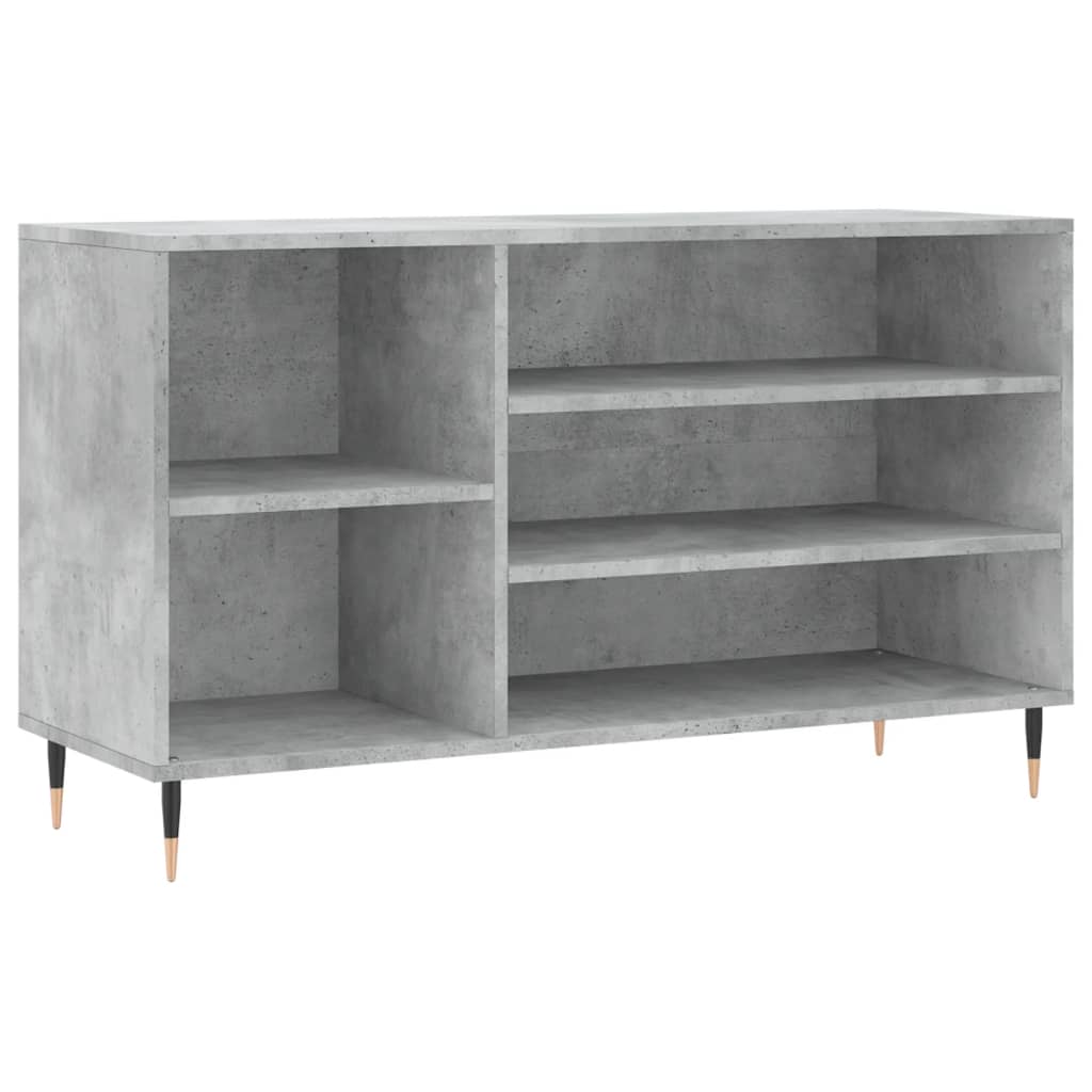 Étagère à chaussures gris béton 102x36x60 cm en bois